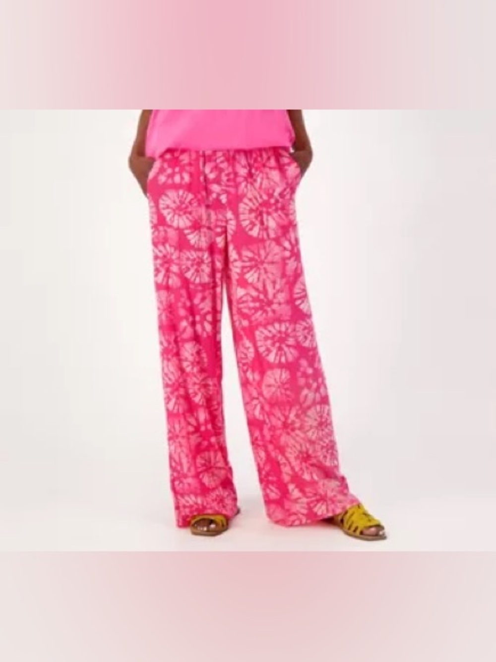 LOGO by Lori Goldstein Beach to Street Petite Mesh Palazzo Pant Size LP